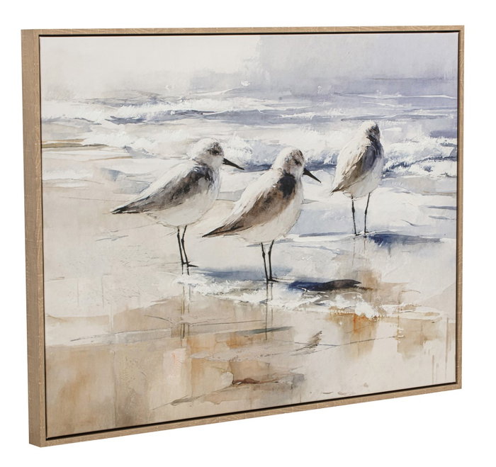 DKD Home Decor Cuadro Lienzo Playa Gaviotas Surtido de 2