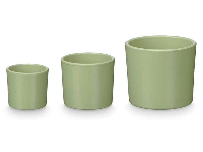 Ibergarden Set 3 Macetas Cilindro Menta Mate, 14 cm, 17 cm, 22 cm, Arcilla Ibergarden Set 3 Macetas Cilindro Menta Mate, 14 cm, 17 cm, 22 cm, Arcilla