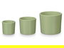 Ibergarden Set 3 Macetas Cilindro Menta Mate, 14 cm, 17 cm, 22 cm, Arcilla