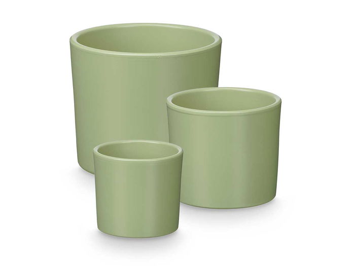 Ibergarden Set 3 Macetas Cilindro Menta Mate, 14 cm, 17 cm, 22 cm, Arcilla Ibergarden Set 3 Macetas Cilindro Menta Mate, 14 cm, 17 cm, 22 cm, Arcilla