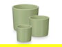 Ibergarden Set 3 Macetas Cilindro Menta Mate, 14 cm, 17 cm, 22 cm, Arcilla