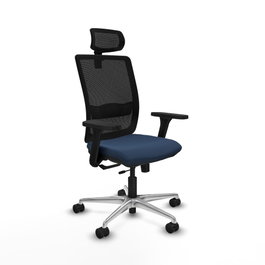 PIQUERAS Y CRESPO Silla de oficina Haches Azul marino y Negro