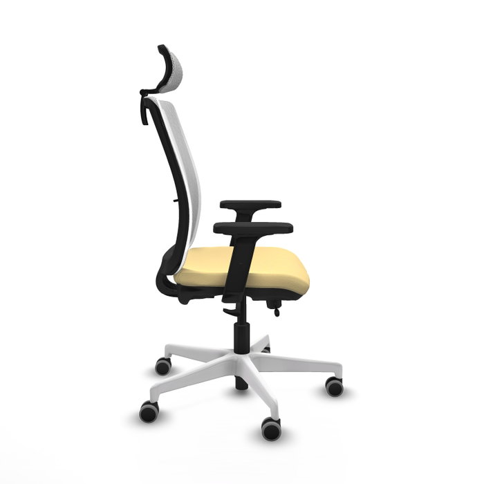 PIQUERAS Y CRESPO Silla de oficina Haches con mecanismo Sincro/Traslack, Crema y Blanco PIQUERAS Y CRESPO Silla de oficina Haches con mecanismo Sincro/Traslack, Crema y Blanco