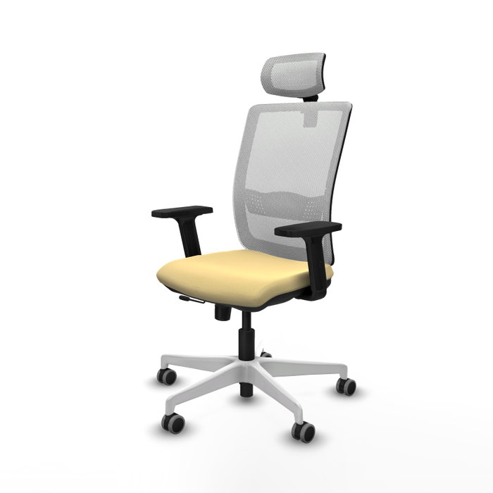 PIQUERAS Y CRESPO Silla de oficina Haches con mecanismo Sincro/Traslack, Crema y Blanco PIQUERAS Y CRESPO Silla de oficina Haches con mecanismo Sincro/Traslack, Crema y Blanco