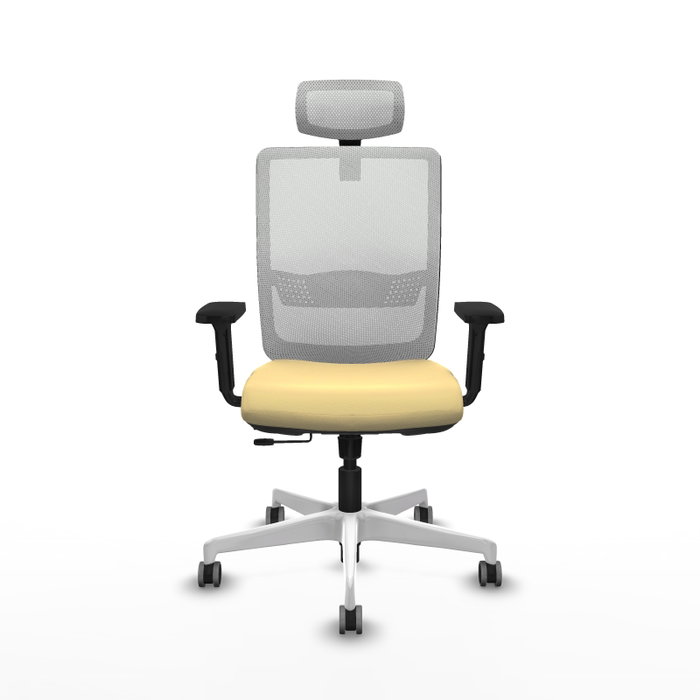 PIQUERAS Y CRESPO Silla de oficina Haches con mecanismo Sincro/Traslack, Crema y Blanco PIQUERAS Y CRESPO Silla de oficina Haches con mecanismo Sincro/Traslack, Crema y Blanco