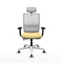 PIQUERAS Y CRESPO Silla de oficina Haches con mecanismo Sincro/Traslack, Crema y Blanco