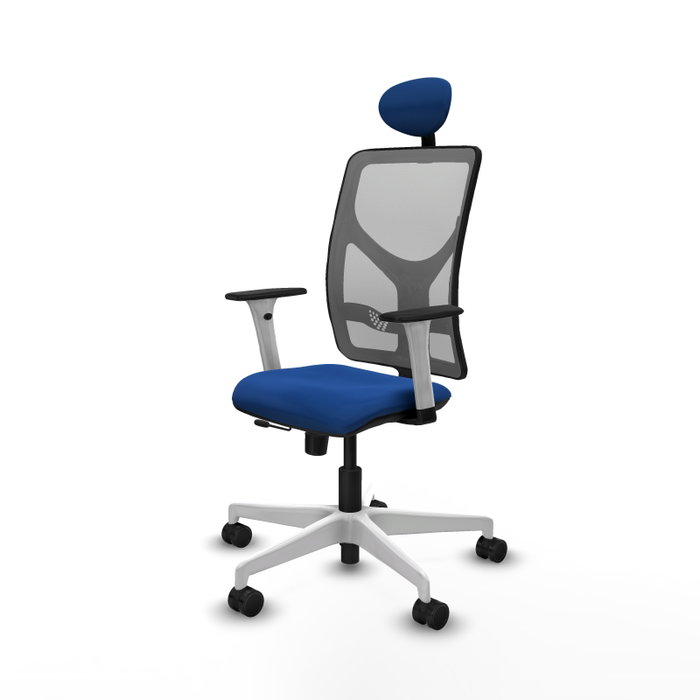 PIQUERAS Y CRESPO Silla de oficina Motilla con mecanismo Sincro/Traslack, Azul y Gris
