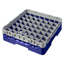 CAMBRO - 49S318-186 - Cesta de lavado 49 comp. 1 altura - 6 cm Ø máx. - alt. máx. 9,4 cm - 50 x 50 x 14,3 cm - Azul marino