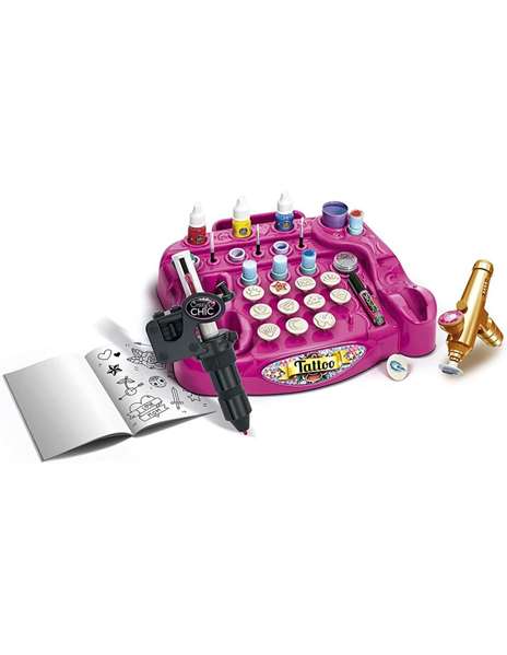 Clementoni Juego Tatuajes Estudio, Bolígrafo Especial, 45,1x31,1x7cm, Modelos Surtidos, Edad Recomendada 6 Años