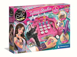 Clementoni Juego Tatuajes Estudio, Bolígrafo Especial, 45,1x31,1x7cm, Modelos Surtidos, Edad Recomendada 6 Años