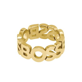Boss 1580446L Anillo Dorado de Acero Inoxidable para Hombre