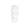 DKD Home Decor Macetero de Fibra de Vidrio Blanco con Diseño de Ondas y Acabado Lacado