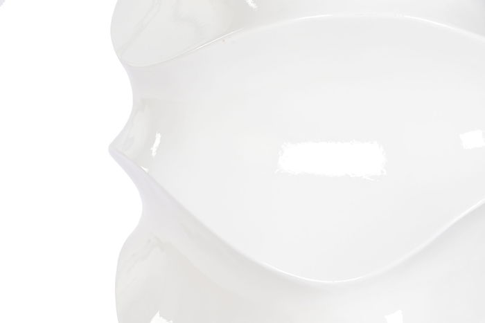 DKD Home Decor Macetero Moderno Blanco 44 x 101 x 44 cm Fibra de Vidrio con Diseño Ondulado