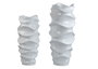 DKD Home Decor Macetero Moderno Blanco 44 x 101 x 44 cm Fibra de Vidrio con Diseño Ondulado