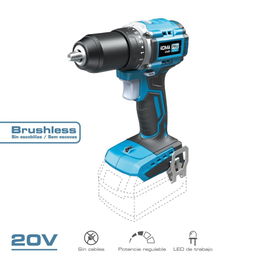 Koma Tools Taladro Atornillador Compacto Brushless 20V sin Batería - Pro Series, 50 Nm, 2 Velocidades (0-500/0-1800 rpm), Mandril 13 mm, Luz, Modelo 20V-TACB