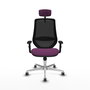 PIQUERAS Y CRESPO Silla de oficina Mardos con mecanismo Sincro, Morado y Negro