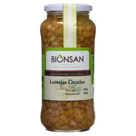 BIONSAN Lentejas Pardinas Ecológicas Cocidas 400g