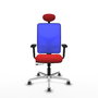 PIQUERAS Y CRESPO Silla de oficina Motilla con mecanismo Sincro/Traslack Rojo y Azul