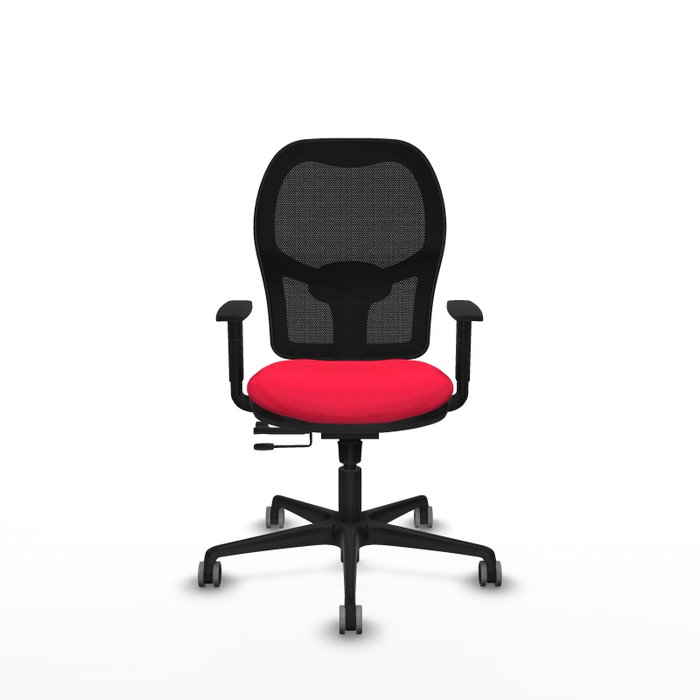 PIQUERAS Y CRESPO Silla de oficina Jorquera con mecanismo Sincro/Traslack, Rojo y Negro