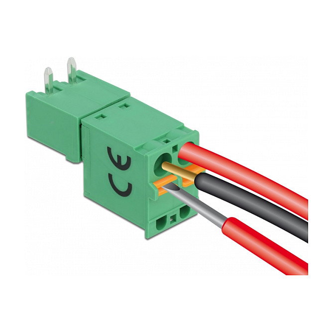 DeLOCK Bloque de terminales para PCB 2 pin 5,08 mm paso horizontal 66505