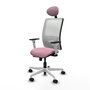 PIQUERAS Y CRESPO Silla de oficina Zulema Rosa y Blanco