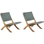 Beau Rivage GAVERONBS02190 Juego de 2 sillones de jardín VERONE de madera de acacia FSC y cuerda verde