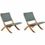 Beau Rivage Juego de 2 sillones de jardín VERONE de madera de acacia FSC y cuerda verde