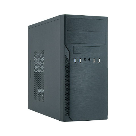 Chieftec Computer Mini 350W Elox Serie HO-12B-350GPB - Torre PC Negro, Micro ATX, con Fuente 350W, 2 USB 3.2, 2 USB 2.0