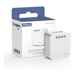 Aqara Módulo Interruptor Simple T1 SSM-U02 Sin Neutro Compatible con HomeKit, Alexa, Google Assistant y Apple Siri, ZigBee 3.0, Blanco, para Montaje en Pared