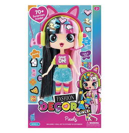 Toy Partner Muñeca Decora Fashion 28 cm con Más de 70 Sorpresas y Pegatinas con Relieve - Modelos Surtidos
