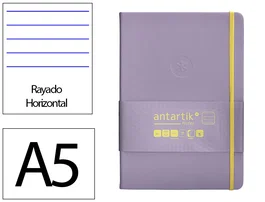 Antartik Cuaderno Antartik Notes A5 Tapa Dura Rayas Morado y Amarillo 100 Hojas 80 gr FSC