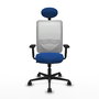 PIQUERAS Y CRESPO Silla de oficina Zulema con mecanismo Sincro, Azul y Blanco