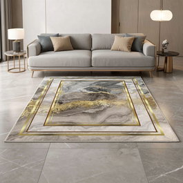 Conceptum Els2416 Alfombra de Pasillo Terciopelo 100x200 cm Impresión Digital 3D Lavable a Máquina