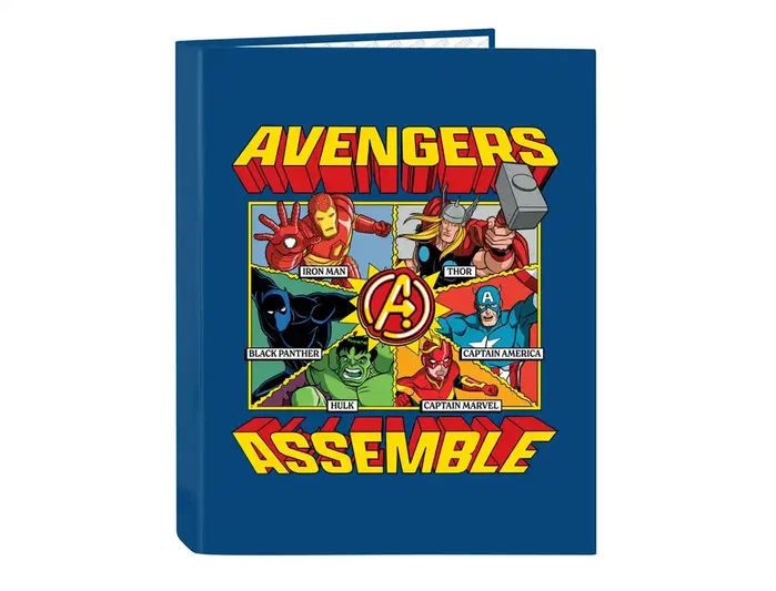 Safta Carpeta de cartón folio con 4 anillas mixtas Avengers Safta Carpeta de cartón folio con 4 anillas mixtas Avengers