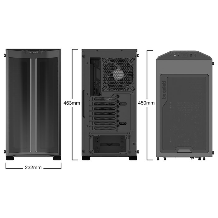 be quiet! Pure Base 500DX Caja PC Midi Tower ATX Negro con Ventana de Vidrio Templado, Iluminación RGB LED (Azul, Verde, Rojo), 3 Ventiladores 140mm Incluidos, Filtro Antipolvo