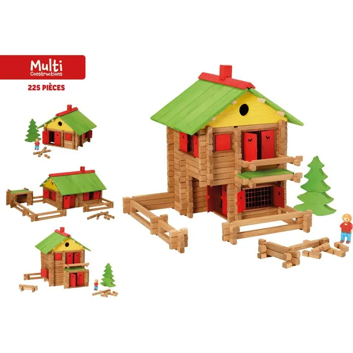Jeujura Set de Construcción de Madera Mi Chalet 225 Piezas Juego para Mayores de 5 Años JEU3225280180403