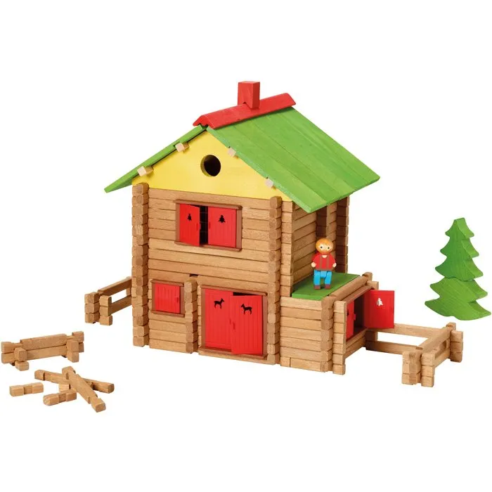 Jeujura Set de Construcción de Madera Mi Chalet 225 Piezas Juego para Mayores de 5 Años JEU3225280180403