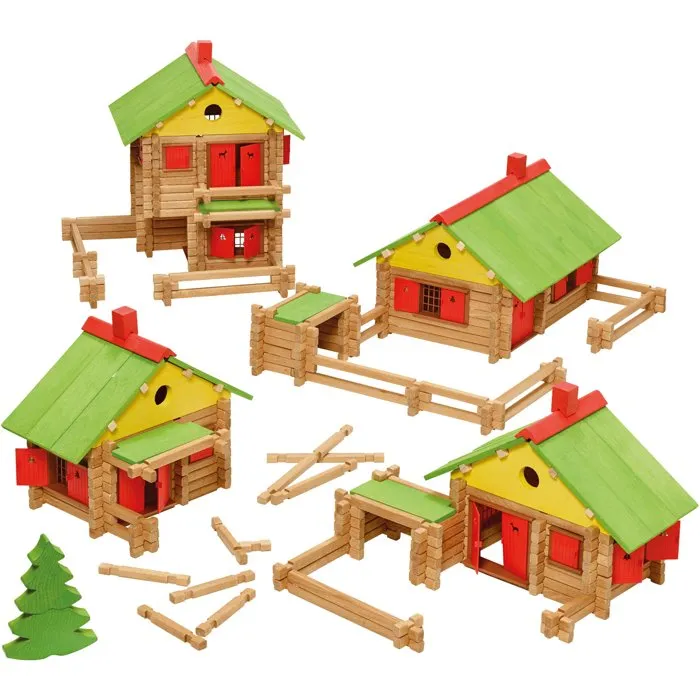Jeujura Set de Construcción de Madera Mi Chalet 225 Piezas Juego para Mayores de 5 Años JEU3225280180403