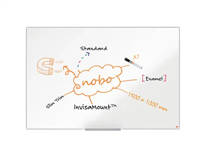 Nobo Pizarra Blanca Magnética Acero Vitrificado 150x100 cm Nobo Pizarra Blanca Magnética Acero Vitrificado 150x100 cm