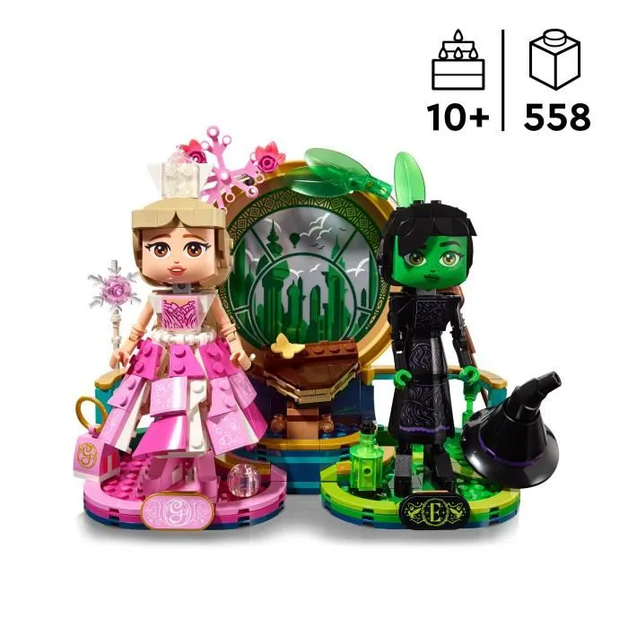 Lego 75682 Minifiguras Elphaba y Glinda de Wicked, Idea de Regalo de Cumpleaños