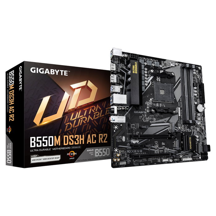 GIGABYTE B550M DS3H AC R2 Placa base Micro ATX DDR4 Wi-Fi 5 GIGABYTE B550M DS3H AC R2 Placa base Micro ATX DDR4 Wi-Fi 5