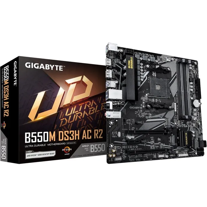 GIGABYTE B550M DS3H AC R2 Placa base Micro ATX DDR4 Wi-Fi 5 GIGABYTE B550M DS3H AC R2 Placa base Micro ATX DDR4 Wi-Fi 5