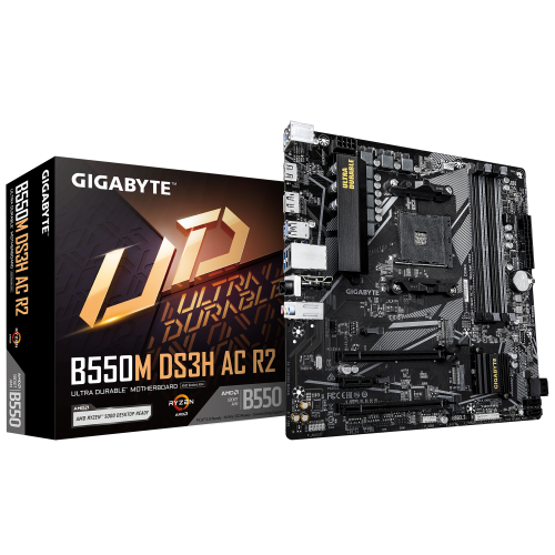 GIGABYTE B550M DS3H AC R2 Placa base Micro ATX DDR4 Wi-Fi 5 GIGABYTE B550M DS3H AC R2 Placa base Micro ATX DDR4 Wi-Fi 5