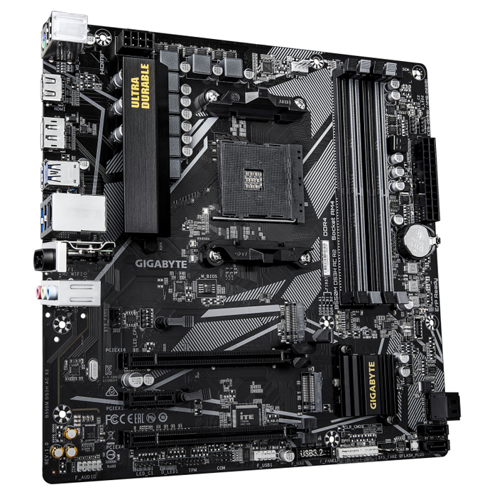 GIGABYTE B550M DS3H AC R2 Placa base Socket AM4 compatible con AMD Ryzen 5000 Series, DDR4, Wi-Fi 5