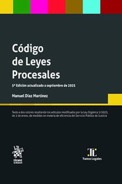 TIRANT LO BLANCH Código de Leyes Procesales 5ª Edición, Manuel Díaz Martínez