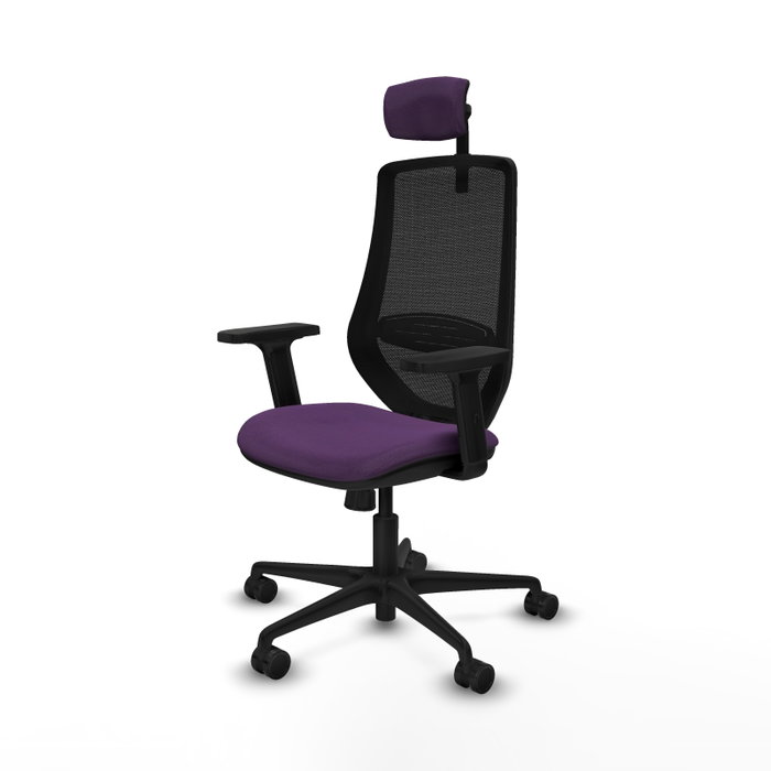 PIQUERAS Y CRESPO Silla de oficina Mardos con mecanismo Sincro, Morado y Negro