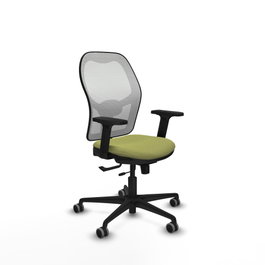 PIQUERAS Y CRESPO Silla de oficina Jorquera Verde oliva con malla blanca