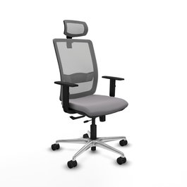 PIQUERAS Y CRESPO Silla de oficina Haches Gris con mecanismo Sincro/Traslack