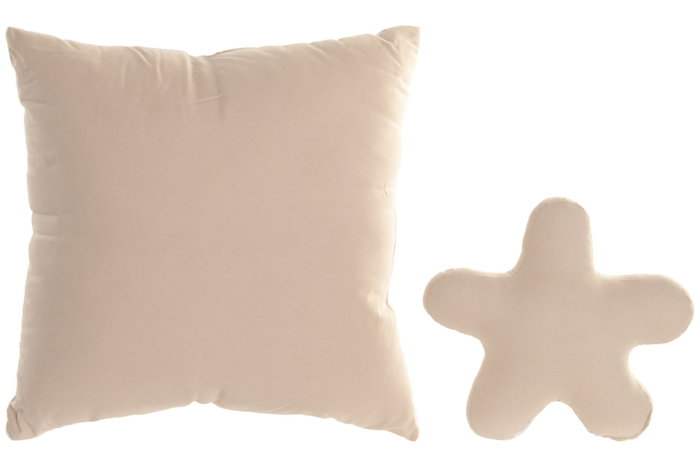 DKD Home Decor Set de 2 Cojines de Algodón Crema 50x10x50 cm DKD Home Decor Set de 2 Cojines de Algodón Crema 50x10x50 cm