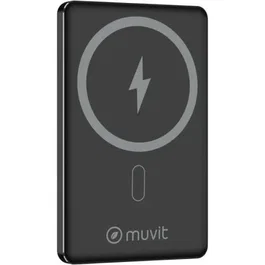 Muvit For Change MCCHP0009 Powerbank 5000mAh 20W Wireless Negra con Cable USB Tipo-C